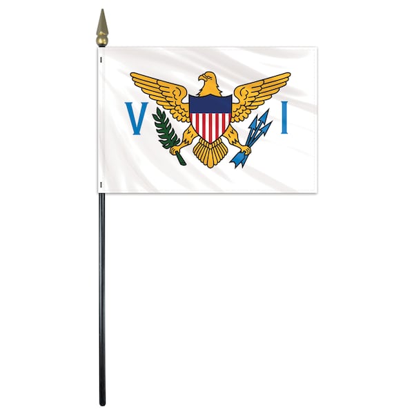 Global Flags Unlimited Virgin Islands Stick Flag 4"x6" E Gloss 200785 - main